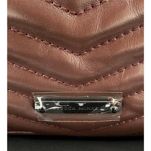 Rebecca Minkoff Edie Crossbody Belt Bag Brown Quilted Leather Clutch Chain Strap - Picture 7 of 15